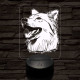 Amerikai eszkimó kutya-fej 7 színű 3D led lámpa