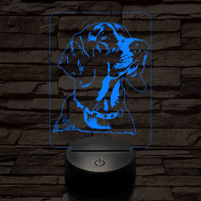 Amerikai rókakopó-fej 7 színű 3D led lámpa