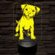 Amerikai pitbull kölyök-fej 7 színű 3D led lámpa