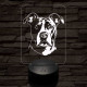 Amerikai staffordshire terrier-fej 7 színű 3D led lámpa