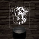 Anatóliai juhászkutya-fej 7 színű 3D led lámpa
