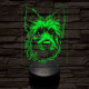 Ausztrál terrier-fej 7 színű 3D led lámpa