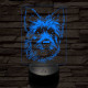 Ausztrál terrier-fej 7 színű 3D led lámpa