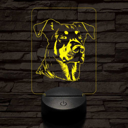 Beauce-i juhászkutya-fej 7 színű 3D led lámpa