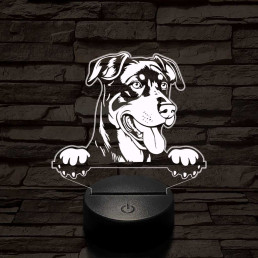 Beauce-i juhászkutya kerítésen-fej 7 színű 3D led lámpa