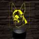 Belga juhászkutya-fej 7 színű 3D led lámpa
