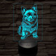 Schipperke kutya-fej 7 színű 3D led lámpa