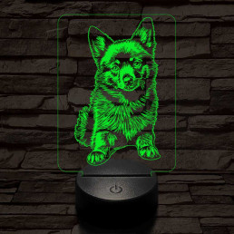 Schipperke kutya-fej 7 színű 3D led lámpa