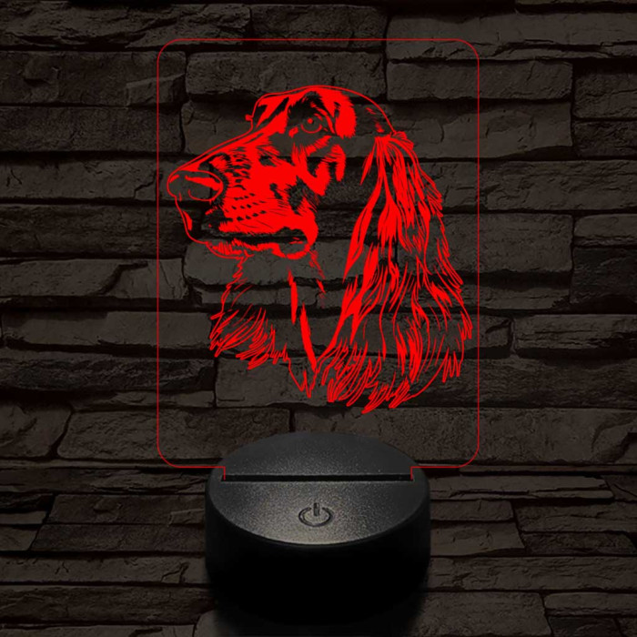 Afgán kopó-fej 7 színű 3D led lámpa