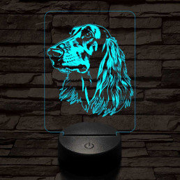 Afgán kopó-fej 7 színű 3D led lámpa