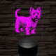 Westie 7 színű 3D led lámpa