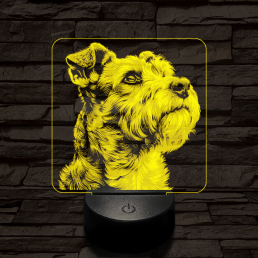 Schnauzer portré 7 színű valósághű 3D led lámpa