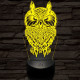 Bagoly vadász 7 színű 3D led lámpa