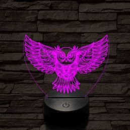Bagoly szárnyal 7 színű 3D led lámpa