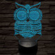 Mintás Bagoly 7 színű 3D led lámpa