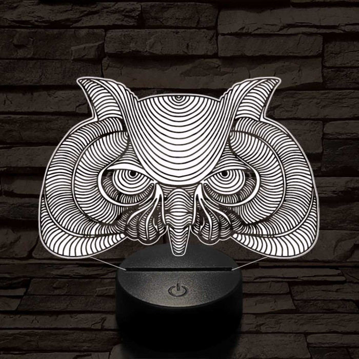 Bölcs Bagoly 7 színű 3D led lámpa