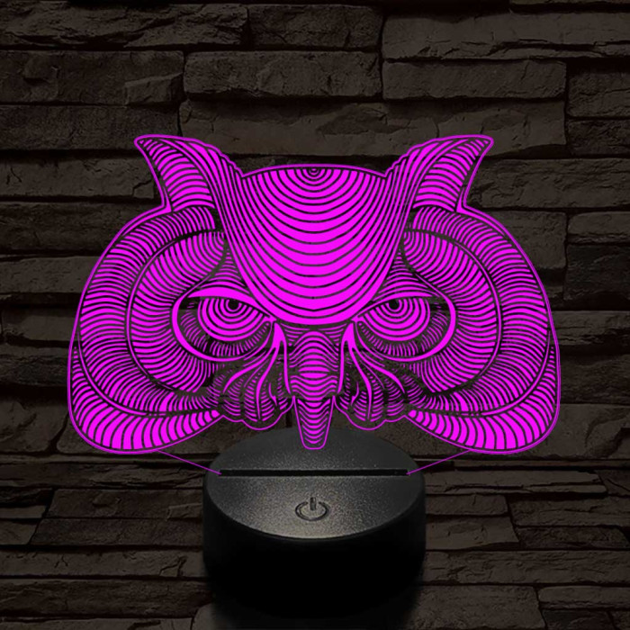 Bölcs Bagoly 7 színű 3D led lámpa