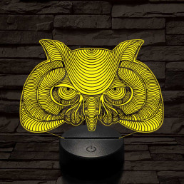 Bölcs Bagoly 7 színű 3D led lámpa