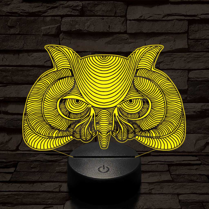 Bölcs Bagoly 7 színű 3D led lámpa