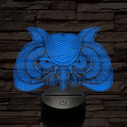 Bölcs Bagoly 7 színű 3D led lámpa