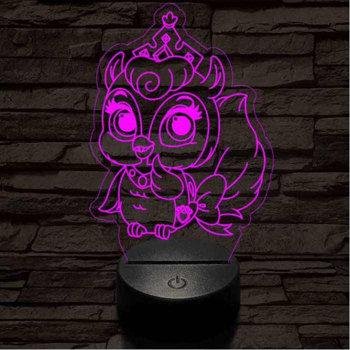 Bagoly bébi 7 színű 3D led lámpa