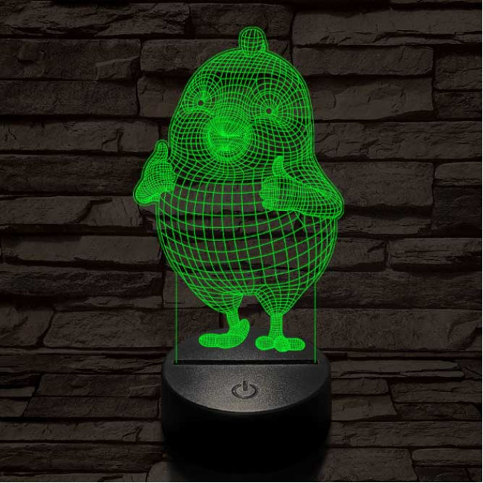 Oké csibe 7 színű 3D led lámpa