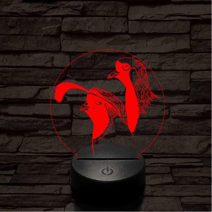 Fürj és galamb 7 színű 3D led lámpa