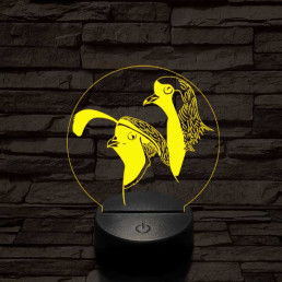 Fürj és galamb 7 színű 3D led lámpa