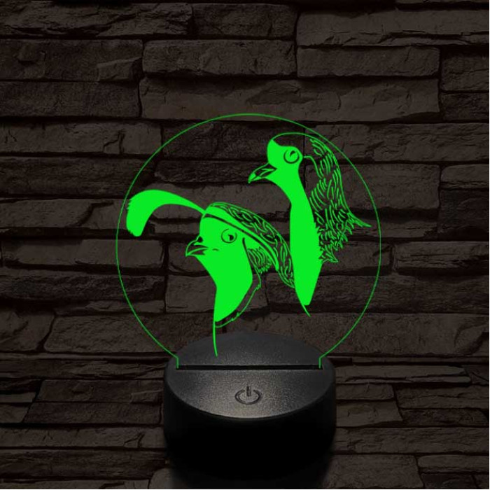 Fürj és galamb 7 színű 3D led lámpa