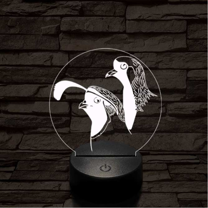 Fürj és galamb 7 színű 3D led lámpa