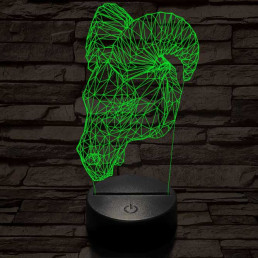 Kos fej 7 színű 3D led lámpa