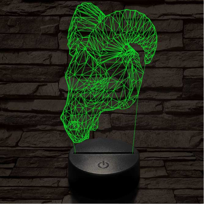 Kos fej 7 színű 3D led lámpa