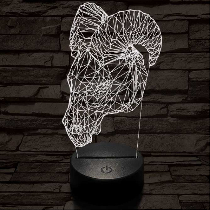 Kos fej 7 színű 3D led lámpa