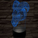 Kos fej 7 színű 3D led lámpa