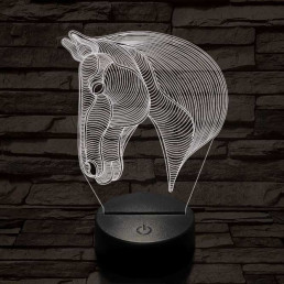 Ló fej  7 színű 3D led lámpa