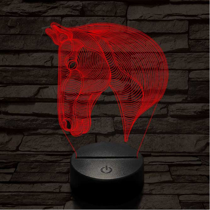 Ló fej  7 színű 3D led lámpa