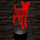 Álló cica 7 színű 3D led lámpa