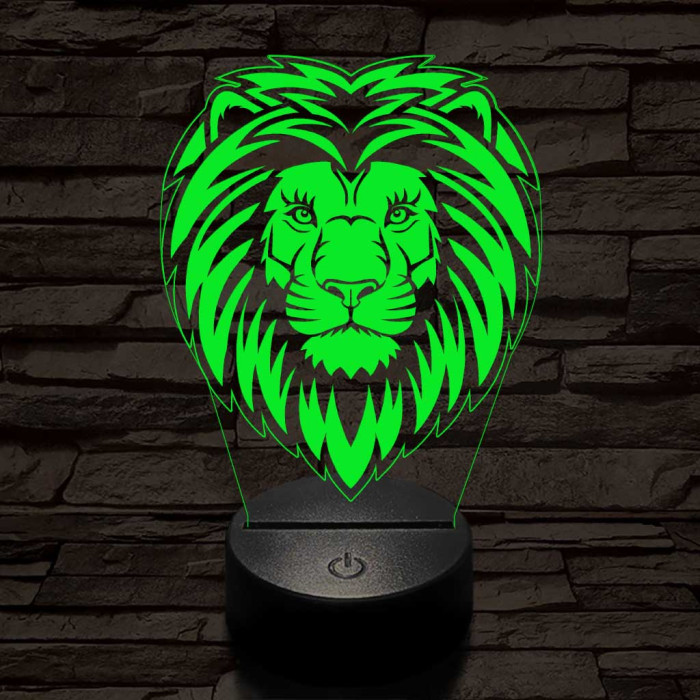 Szelíd oroszlán 3D led lámpa
