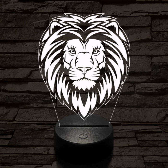 Szelíd oroszlán 3D led lámpa