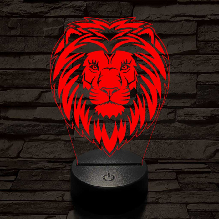Szelíd oroszlán 3D led lámpa