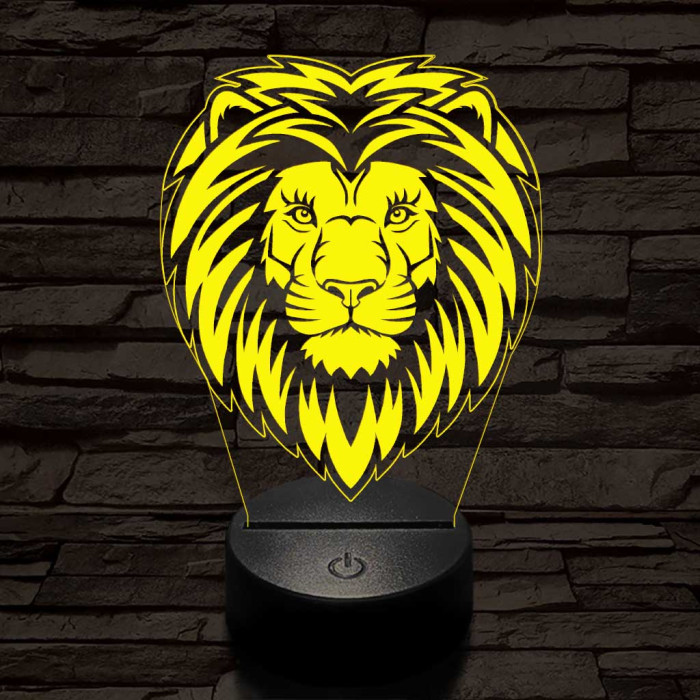 Szelíd oroszlán 3D led lámpa