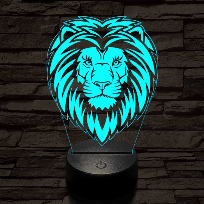 Szelíd oroszlán 3D led lámpa