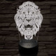 Üvöltő-oroszlánfej 3D led lámpa