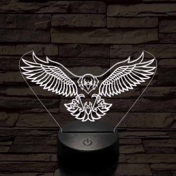 Leszálló sas szemből 7 színű 3D led lámpa
