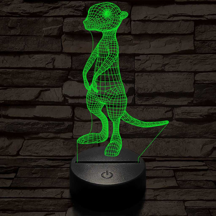 Szurikáta 7 színű 3D led lámpa