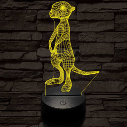 Szurikáta 7 színű 3D led lámpa