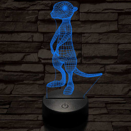 Szurikáta 7 színű 3D led lámpa