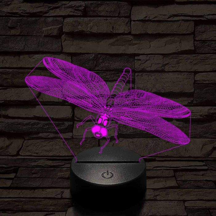 Szitakötő 3D led lámpa