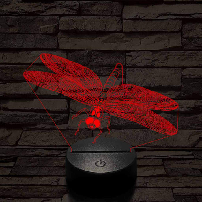 Szitakötő 3D led lámpa