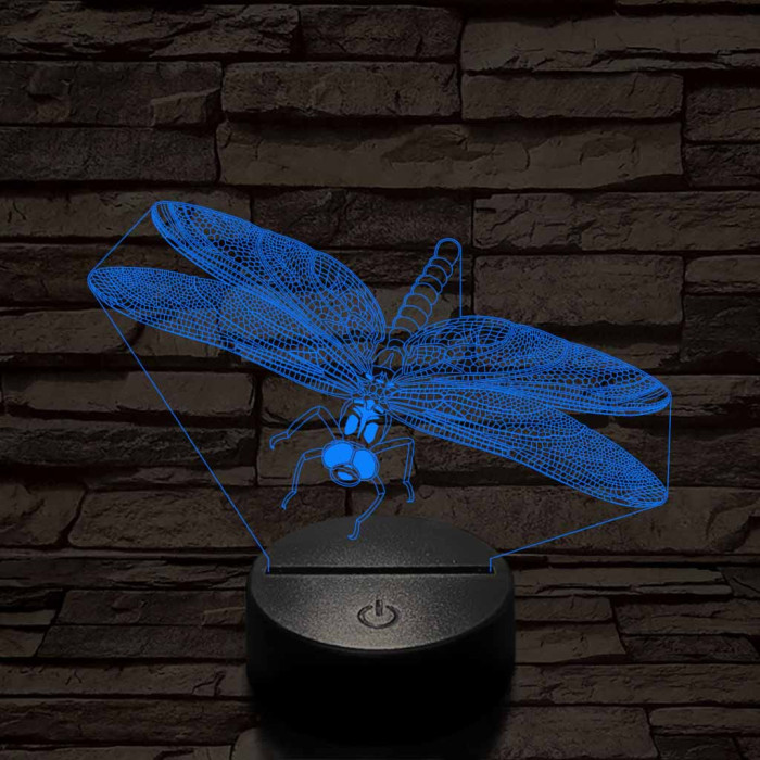 Szitakötő 3D led lámpa